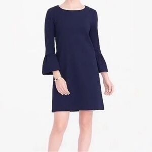 🔷J Crew Navy Blue Dress with Flowy Sleeve Details